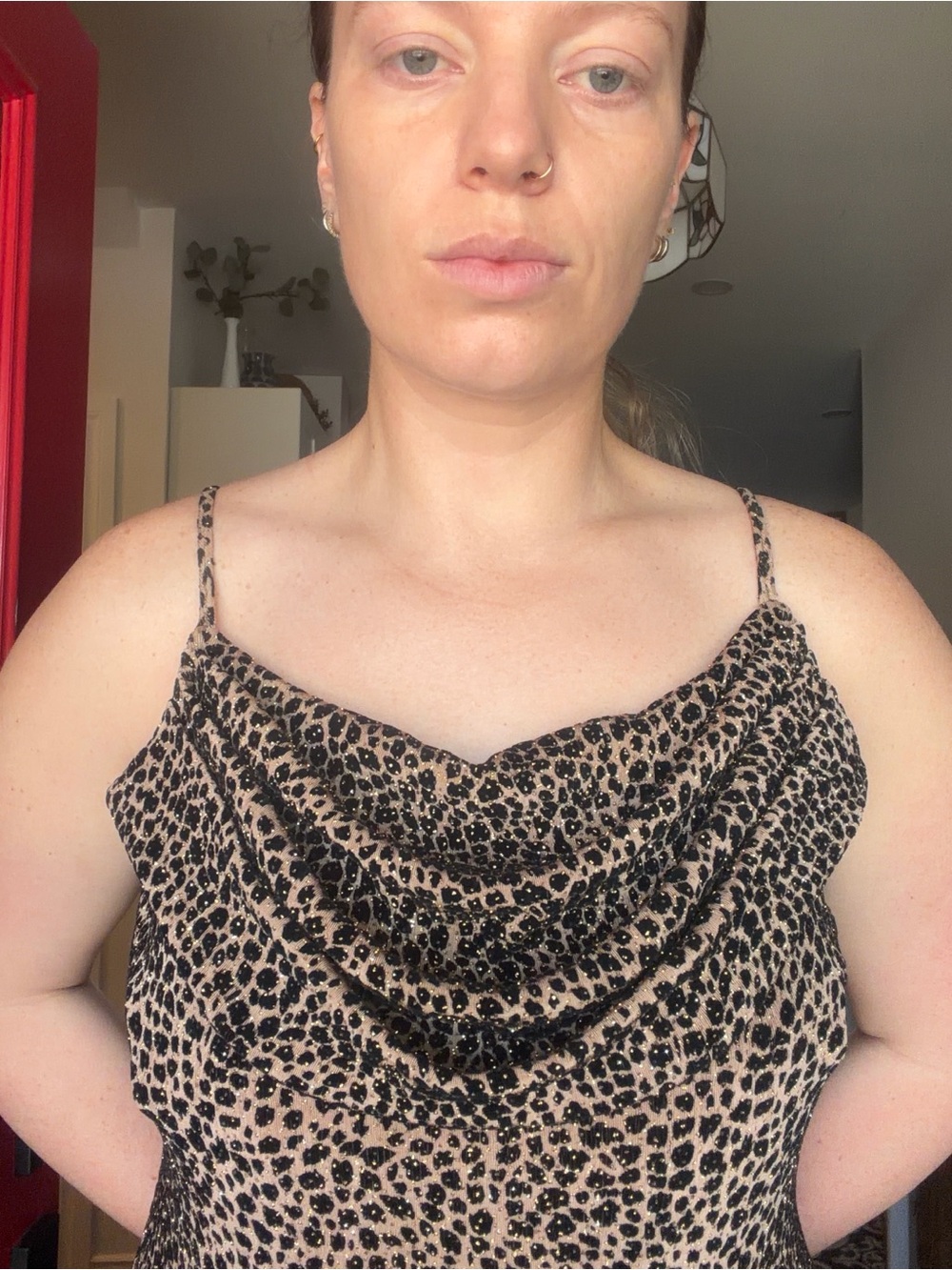 Vintage Onyx Nite Leopard Print Sparkly Cowl Dress - Picture 9 of 14
